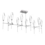 Aalto Linear Belvedere Chandelier - Beige Silver / Optic Ribbed Clear