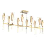 Aalto Linear Belvedere Chandelier - Gilded Brass / Optic Ribbed Bronze
