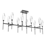 Aalto Linear Belvedere Chandelier - Matte Black / Optic Ribbed Clear