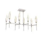 Rock Crystal Linear Belvedere Chandelier - Beige Silver / Chilled Amber