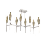 Rock Crystal Linear Belvedere Chandelier - Beige Silver / Chilled Bronze