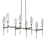 Rock Crystal Linear Belvedere Chandelier - Beige Silver / Chilled Clear