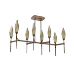 Rock Crystal Linear Belvedere Chandelier - Flat Bronze / Chilled Bronze