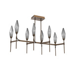 Rock Crystal Linear Belvedere Chandelier - Flat Bronze / Chilled Smoke