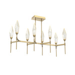 Rock Crystal Linear Belvedere Chandelier - Gilded Brass / Chilled Amber