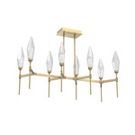 Rock Crystal Linear Chandelier - Gilded Brass / Chilled Clear