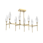 Rock Crystal Linear Belvedere Chandelier - Gilded Brass / Chilled Clear