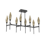 Rock Crystal Linear Belvedere Chandelier - Matte Black / Chilled Bronze