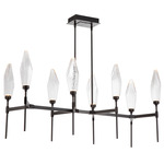 Rock Crystal Linear Belvedere Chandelier - Matte Black / Chilled Clear
