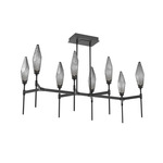 Rock Crystal Linear Belvedere Chandelier - Matte Black / Chilled Smoke
