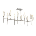 Rock Crystal Linear Belvedere Chandelier - Beige Silver / Chilled Amber