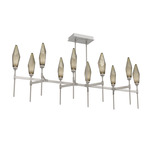 Rock Crystal Linear Chandelier - Metallic Beige Silver / Chilled Bronze