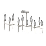 Rock Crystal Linear Belvedere Chandelier - Beige Silver / Chilled Smoke