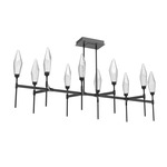 Rock Crystal Linear Belvedere Chandelier - Matte Black / Chilled Clear