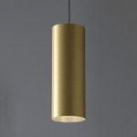 Tube Pendant - Black / Gold Fiber