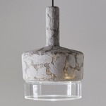 Acorn Pendant - Cement / Transparent