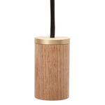 Knuckle Cord and Canopy Pendant - Oak / Brass
