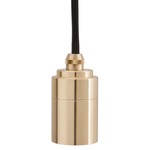 Metal Cord and Canopy Pendant - Polished Brass