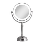 Cordless 1X/10X LED Rechargable USB Vanity Mirror - Satin Nickel / Mirror