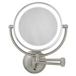 10x/1x Round Battery Operated LED Wall Mirror - Oil Rubbed Bronze / Mirror