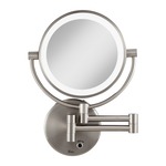 Cordless 1X/10X LED Wall Mount Mirror - Satin Nickel / Mirror