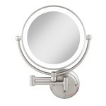 Glamour 1X/5X Hardwired Lighted Wall Mount Mirror - Satin Nickel