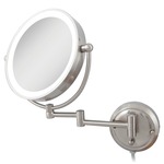 Glamour 1X/5X Plug in Lighted Wall Mount Mirror - Satin Nickel