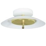 Signal Wall / Ceiling Light - White Shade / Brass