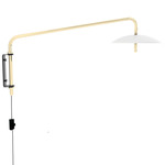 Signal Swing Arm Wall Light - White Shade / Brass