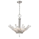 Gamma Chandelier - Silver Leaf / Clear