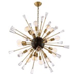 Muse Chandelier - Aged Brass / Crystal