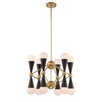 Crosby Chandelier - Aged Brass / White