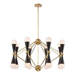 Crosby Chandelier - Aged Brass / White