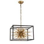 Burst Box Chandelier - Aged Brass