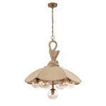 Du Jour Chandelier - Antique Brass / Natural