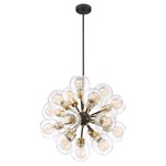 Pierre Round Chandelier - Matte Black / Clear