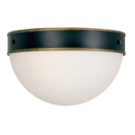 Capsule Outdoor Ceiling Flush Mount - Matte Black / Textured Gold / Opal