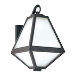 Glacier Outdoor Wall Sconce - Black Charcoal / Opal