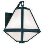 Glacier Outdoor Wall Sconce - Black Charcoal / Opal