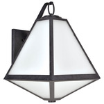 Glacier Outdoor Wall Sconce - Black Charcoal / Opal