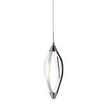 Selene Pendant - Polished Chrome / White