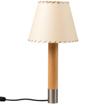 Basica M1 Table Lamp - Nickel / Stitched Beige Parchment