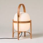 Cesta Glass Table Lamp - Cherry Wood / Opal
