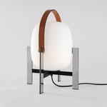 Cesta Metalica Table Lamp - Polished Nickel / Opal