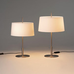 Diana Table Lamp - Satin Nickel / White Linen