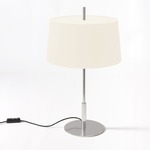 Diana Table Lamp - Satin Nickel / White Linen