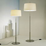 Diana Floor Lamp - Satin Nickel / White Linen