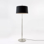 Diana Floor Lamp - Satin Nickel / Black Linen