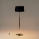 Diana Floor Lamp - Gold / Black Linen