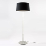 Diana Floor Lamp - Satin Nickel / Black Linen